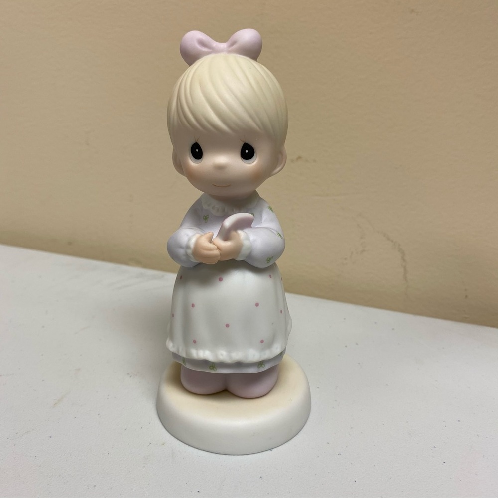 Precious Moments 1989 The Good Lord Always Delivers Porcelain Figurine